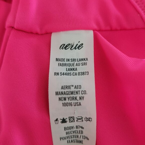 Aerie Scoop Bikini *TOP ONLY* S|P Hot Pink Tie Front Halter Top Tie Two Ways - Picture 2 of 16